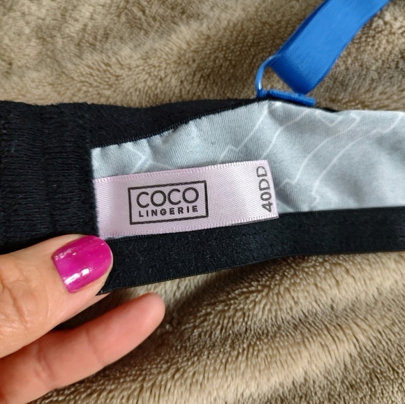 COCO Lingerie Black Printed Bra 40DDD - Picture 8 of 9